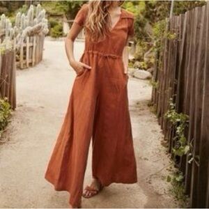 Christy Dawn wide leg linen Jumpsuit